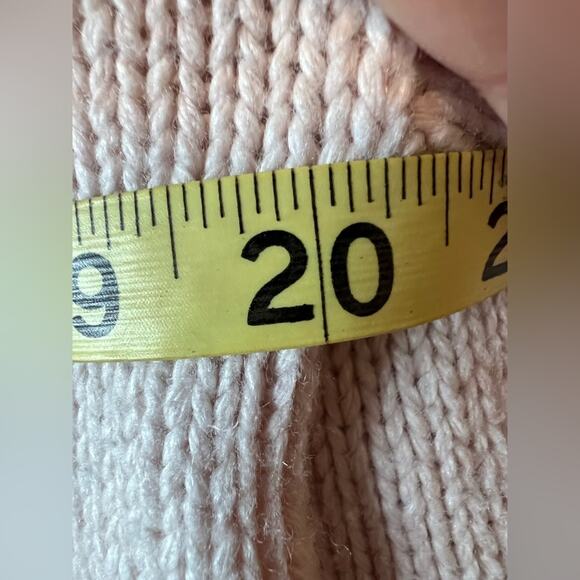 Kate spade pink cable knit mock neck sweater cotton wool blend boxy oversized - Picture 8 of 9